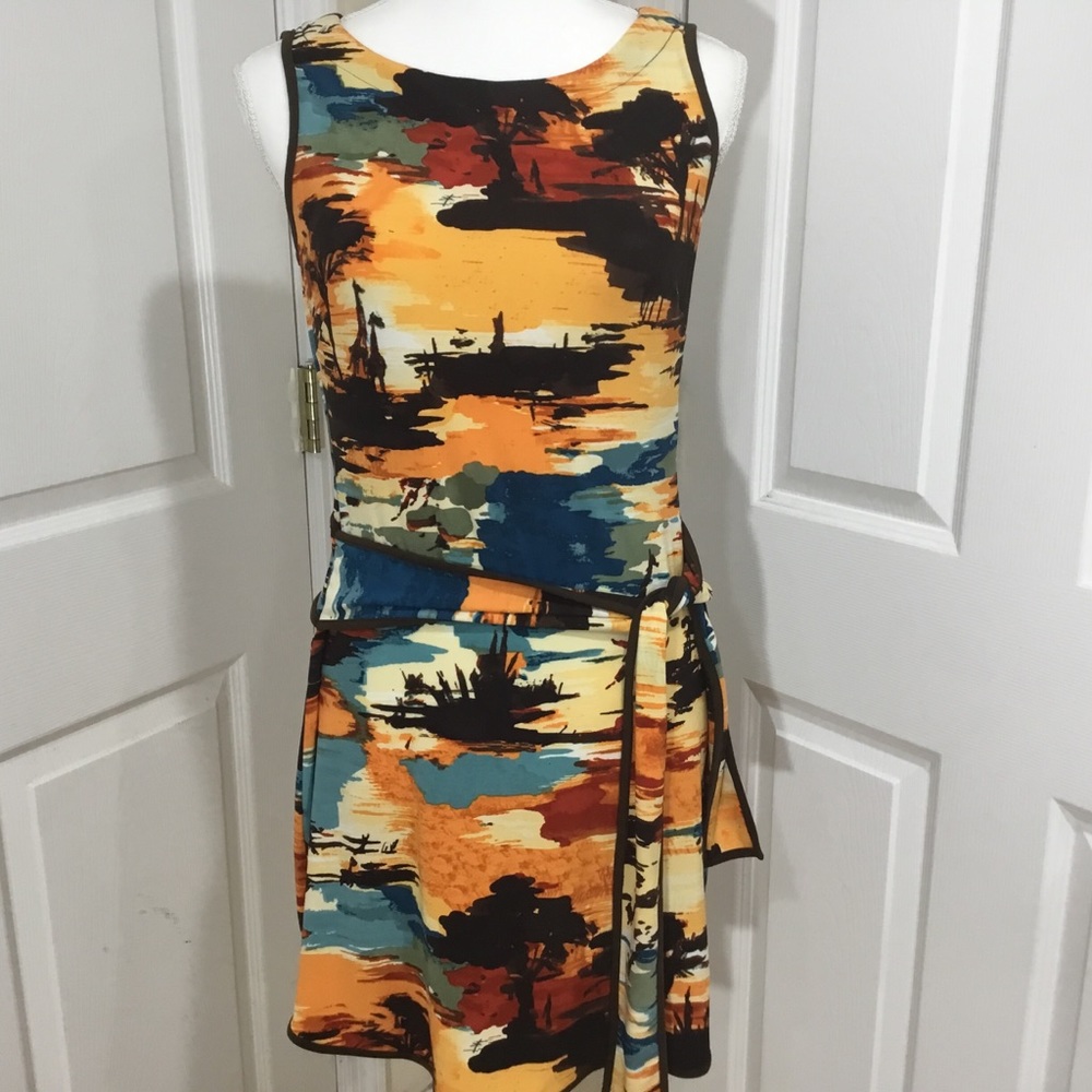 Nine & Co. Safari Print Sleeveless Dress Size 4